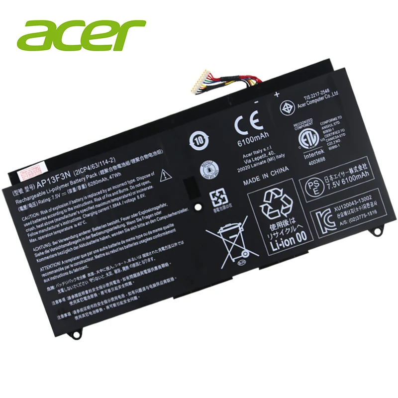 acer ноутбук батарея AP13F3N для Aspire S7-392 S7-392-9890 S7-391-6822 ультрабук AP13F3N 2ICP4/63/114-2