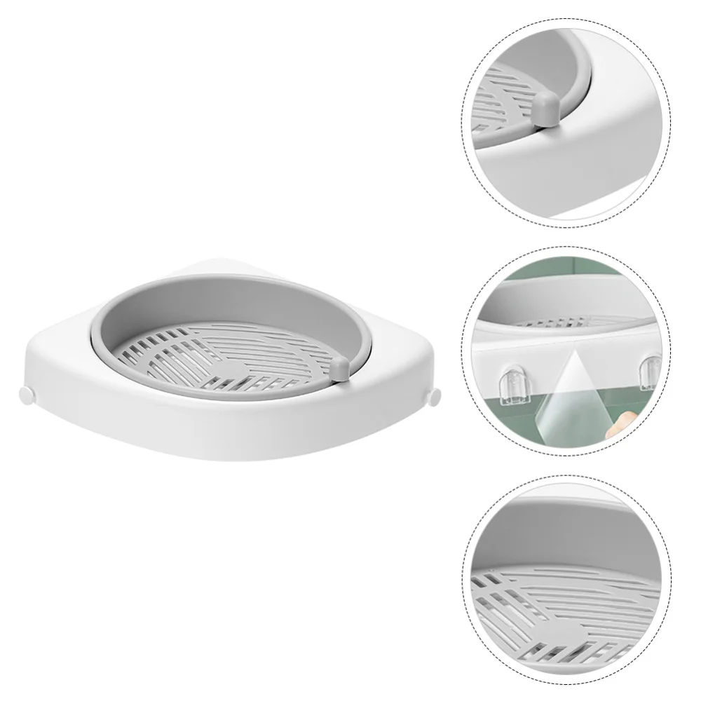 

1pc Wall-mounted Storage Rack Rotatable Storage Stand Bathroom Storage Rack