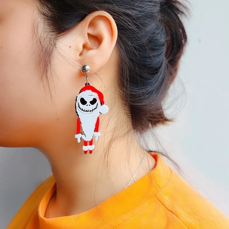 Женские серьги подвески KUGUYS 2020 Sept. Scary Santa Claus для Хэллоуина ювелирные украшения