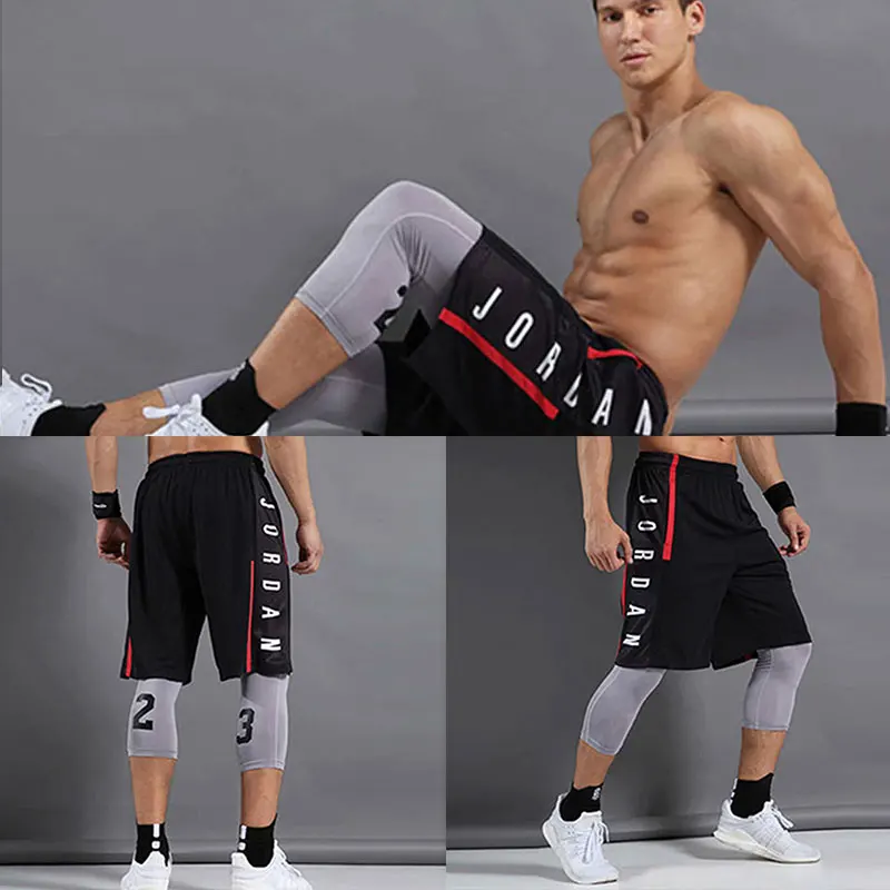 

Summer new men's sports basketball pants, letter printing quick-drying loose sports shorts men's fitness training shorts