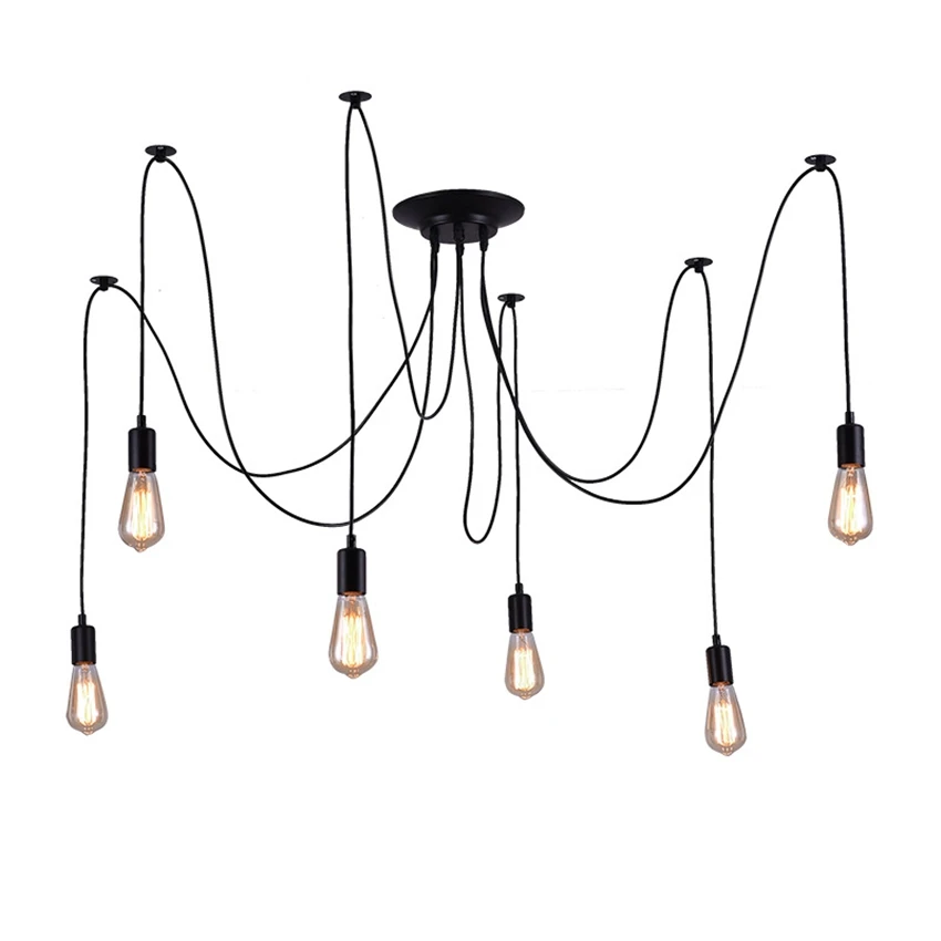 

Подвесные светильники в скандинавском стиле с длинными линиями паука, винтажная лампа в стиле ретро для спальни, гостиной, комнатной столов...