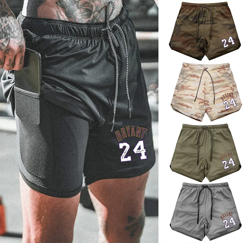 

2021 summer running shorts men's 2-in-1 sports jogging fitness shorts training quick-drying men's gym shorts sports gym shorts