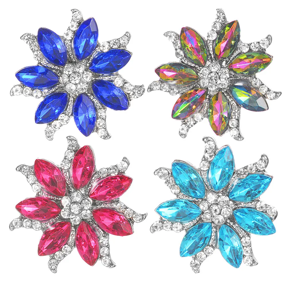 Модные ювелирные изделия с защелкой 18 мм зеркальные пуговицы Стразы