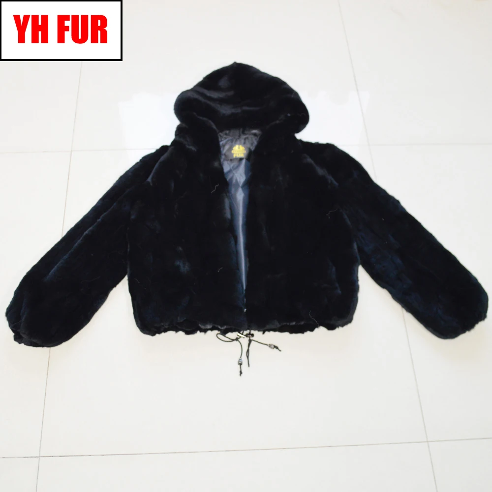 2020 новые женские зимние теплые мягкие Настоящий мех кролика пальто с капюшоном