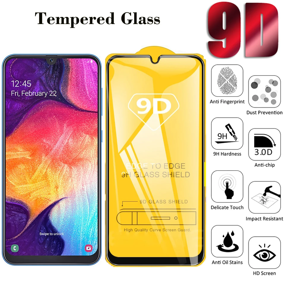 

5Pcs 9D Tempered Glass For Samsung Galaxy A10S A20S A30S A40S A50S A70S A02S A21S A10E A20E M10S M30S Screen Protector Film