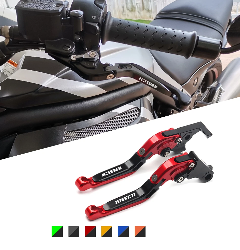 

16 Colors New CNC Adjustable Foldable Extendable Motorbike Red Brakes Clutch Levers for Ducati 1098 S Tricolor 2007 2008