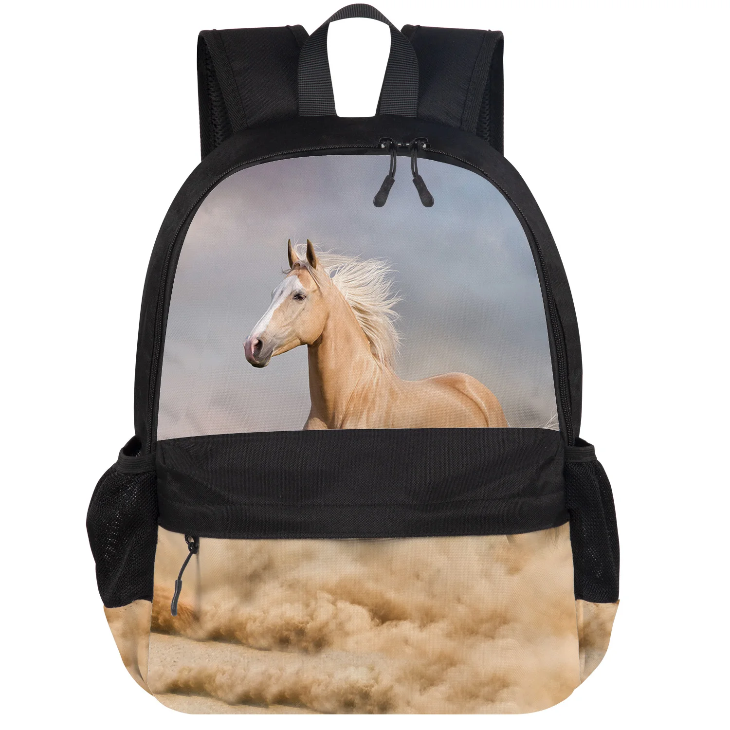 Running Wild Horse Backpack College Students Wear Resistance Laptop Book Bag Casual Sports Bags School |