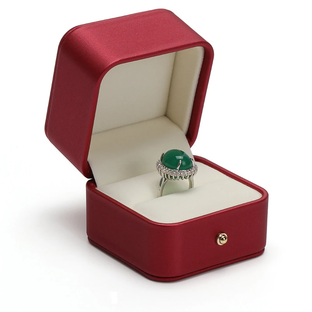 

B-LIFE Premium Leather Necklace Gift Box Vintage Ring Watch Pendant Storage Case Top Microfiber Interior Women Jewelry Display