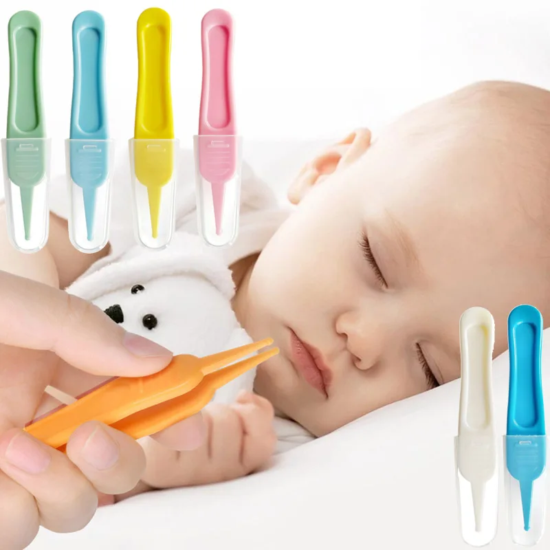 

5Pcs Nasal Cleaner Round Head Clamp Nose Navel Cleaning Clean Tweezers Baby Safety Care Infant Tweezers Cleaner Clip