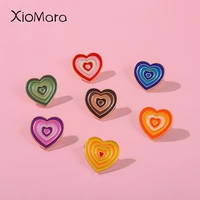 rainbow gradient custom enamel pin red yellow green pink colorful heart brooches lapel badge bag fashion jewelry gift for couple