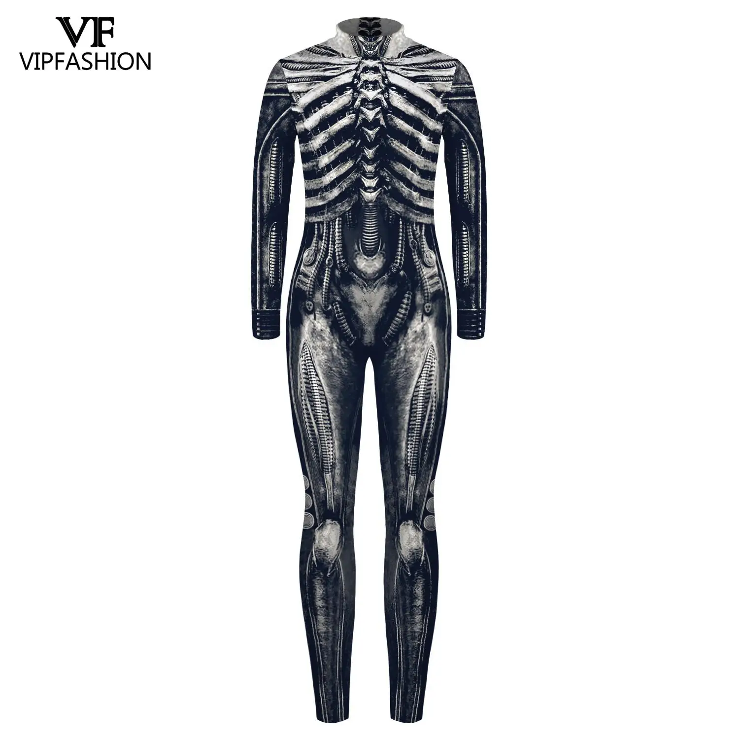 VIP Модный с принтом черепа Карнавальный костюм боди комбинезон для Хэллоуина