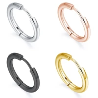knock stainless steel small hoop earrings for women men gold black circle ear ring earrings helix hoop piercing 10mm