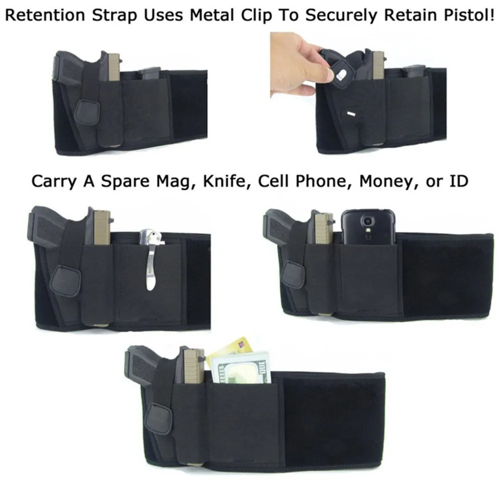 

Tactical Belly Gun Holster Belt Concealed Carry Waist Band Pistol Holder Magazine Bag Military Army Invisible Waistband Holster