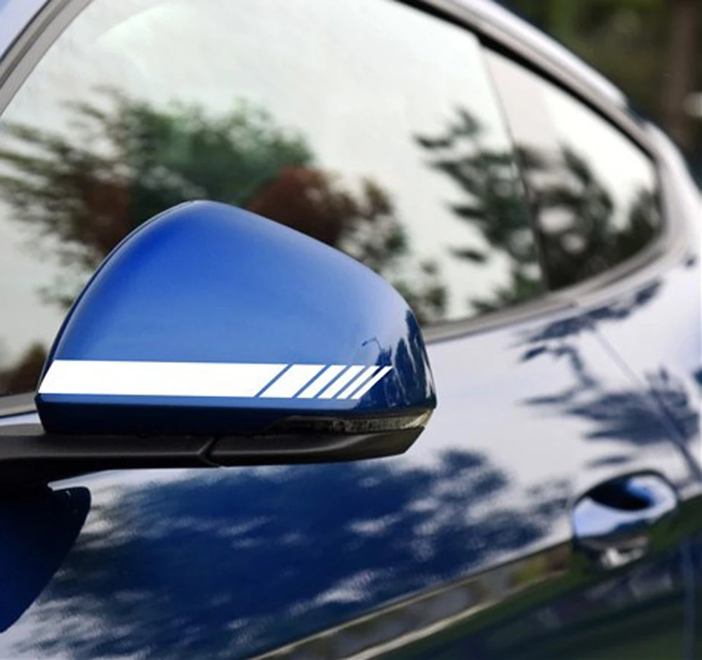 Зеркало заднего вида в полоску Виниловая Наклейка для Chevrolet Cruze Aveo Captiva Lacetti Mazda 3 6 2 Mitsubishi ASX Lancer Outlande