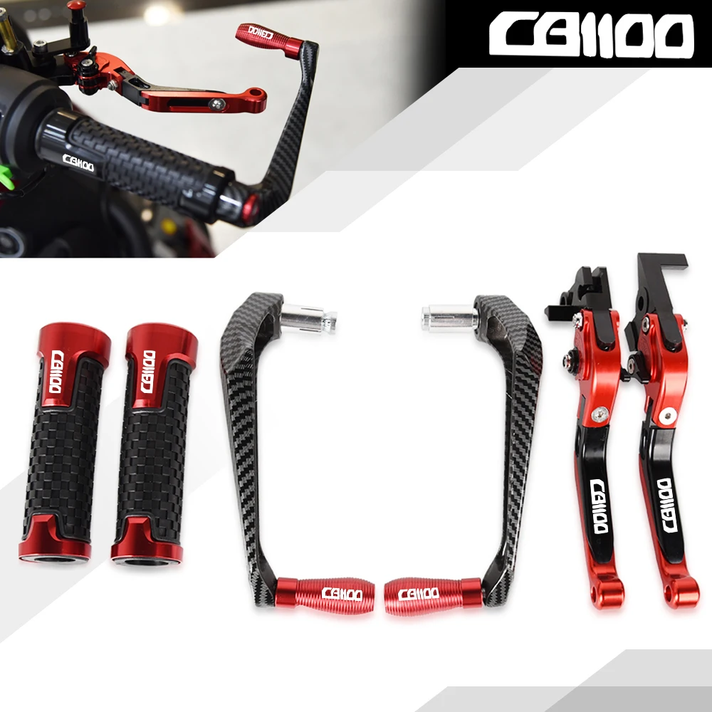 

Motorcycle Handguard Clutch Brake Levers Adjustable For HONDA CB1100 CB 1100 GIO special 2013-2016 2014 2015 CNC Handlebar Grips