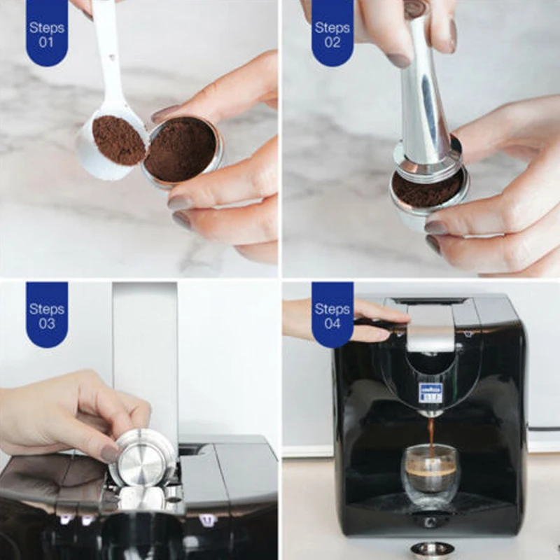 Многоразовые кофейные капсулы из нержавеющей стали для LAVAZZA синие аксессуары
