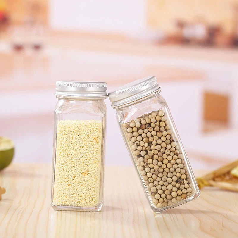3.38oz Transparent Glass Kitchen Gadgets Spice Pepper Shaker Spice Jar Twist cap Seasoning Can Salt Sugar Bottle