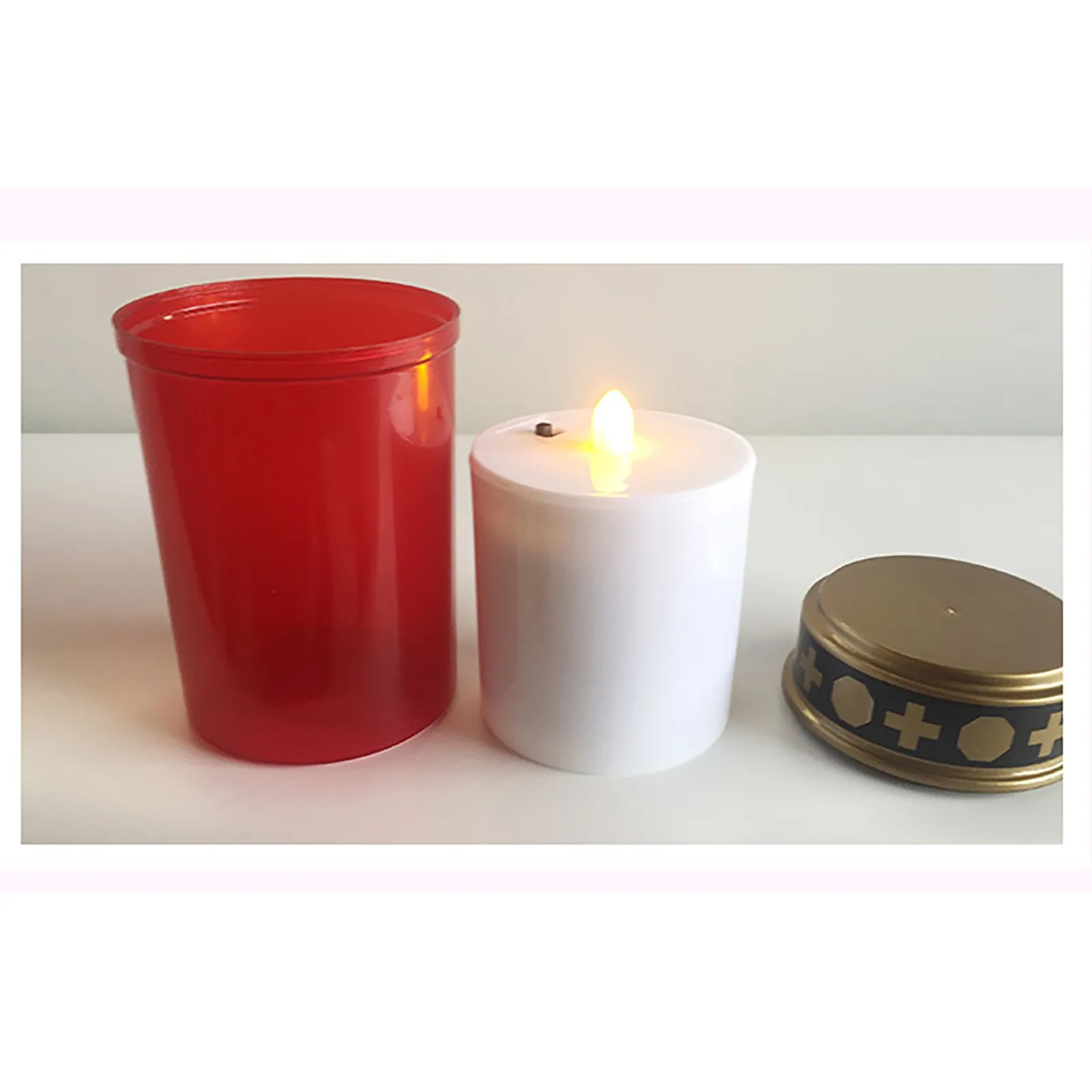 2 шт. беспламенные Свечи крассветодиодный свечи мерцающие без батареи красный