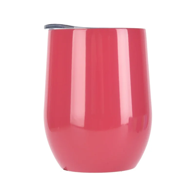 without Handle 12 унций bpa бесплатно с двойными стенками из нержавеющей стали, для молока, для питья, пива, вина, чашка, креативная форма яйца, кружка для кофе, чая, как крышка с ручкой - Цвет: without Handle