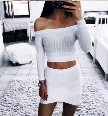 0.2 Fashion off Shoulder White Sweater Women Casual Pullover Crop Top Cropped Sexy Jumper Pull Femme Black Tee Basic Knitwear | Женская