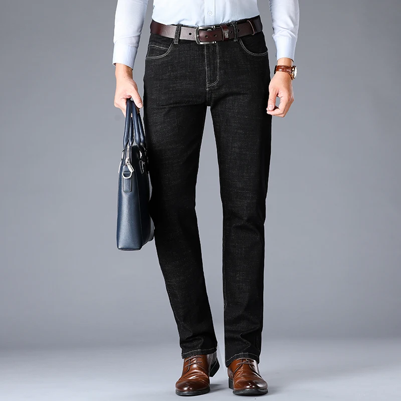 Новинка Осень-зима 2020 мужские облегающие деловые джинсы модные повседневные