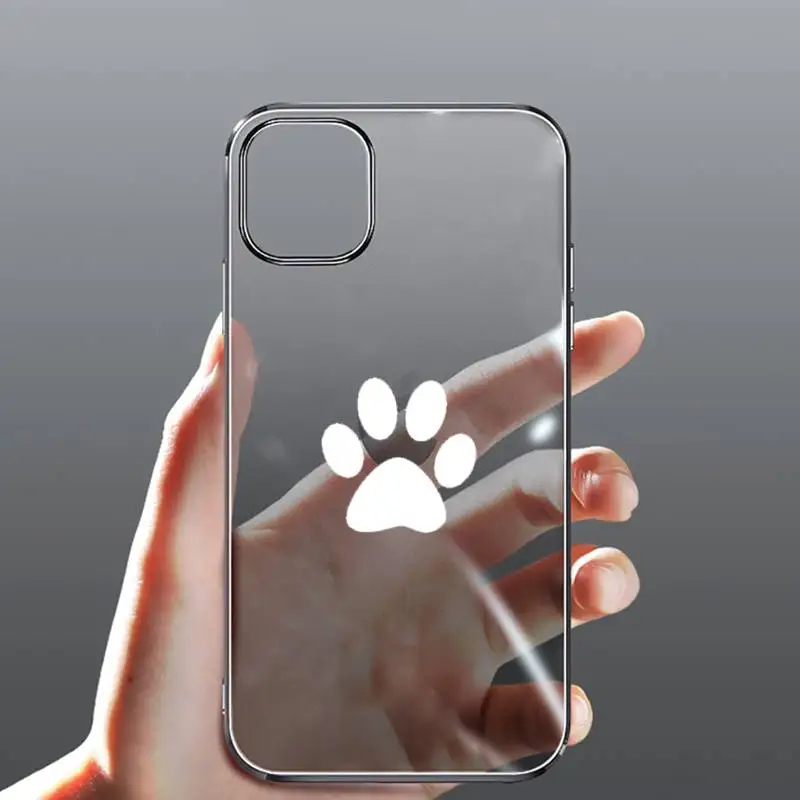 

Animal Cat Dog Paw print Phone Case Transparent for Clear iPhone case 11 12 mini pro XS MAX 8 7 6 6S Plus X 5S SE 2020 XR