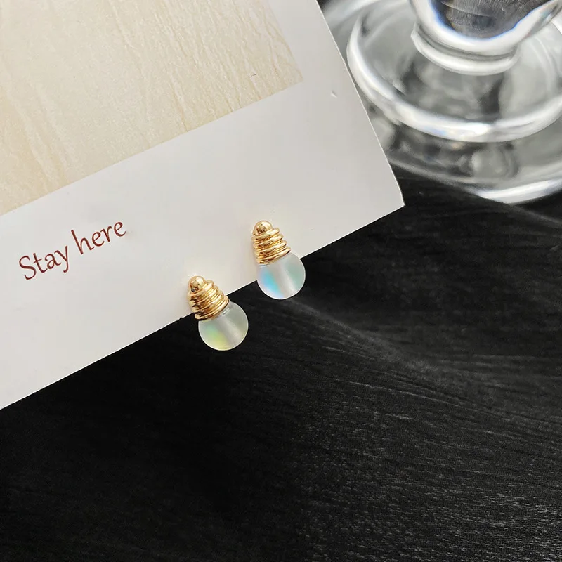 Женские серьги-гвоздики с лампочками Begirl маленькие простые серьги-светильник