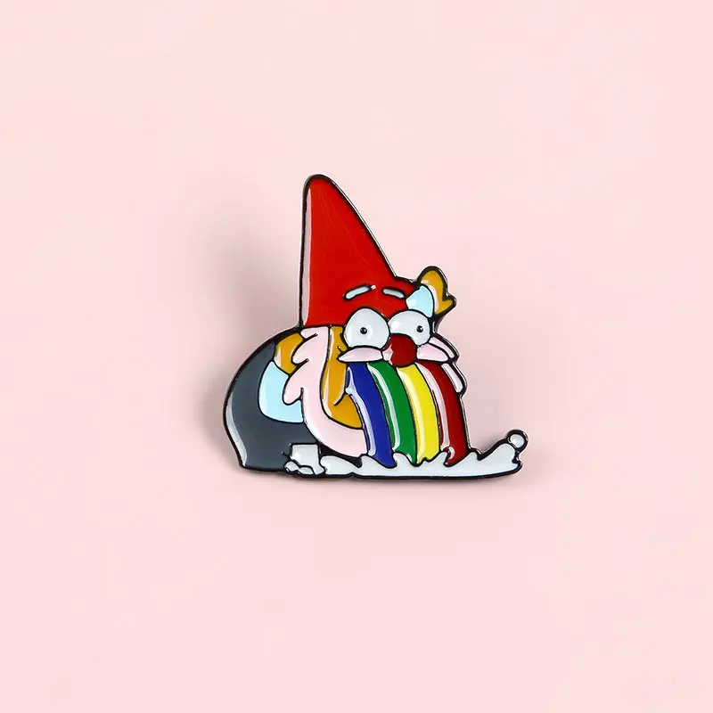 

Fashion Funny Luxury Brooch for Women's Clothes Rainbow Dwarf Santa Claus Accessories Jewelry Backpacks Badges