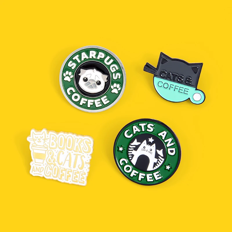 Коты АНО кофе Творческий мультфильм Милая кошка озорная собака набор чашка брошь