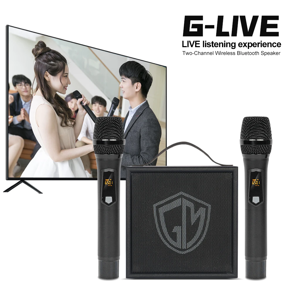 G MARK LIVE Беспроводной звуковая панель караоке Динамик С микрофоном Bluetooth сабвуфер