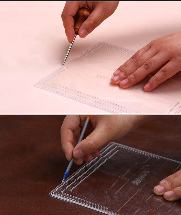 Baver Кожа ремесло Портмоне Мини Кошелек шаблон акриловый кожаный Шаблон