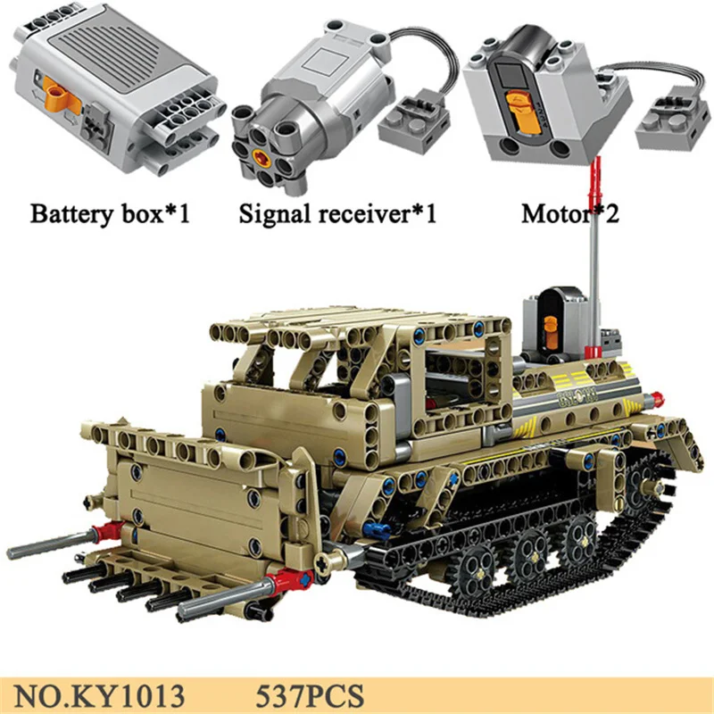 

537pcs Kaizhi KY1013 Mechanical Blasting Minesweeper Boy Assembled Technology Military Tank Building Block Toy Gifts