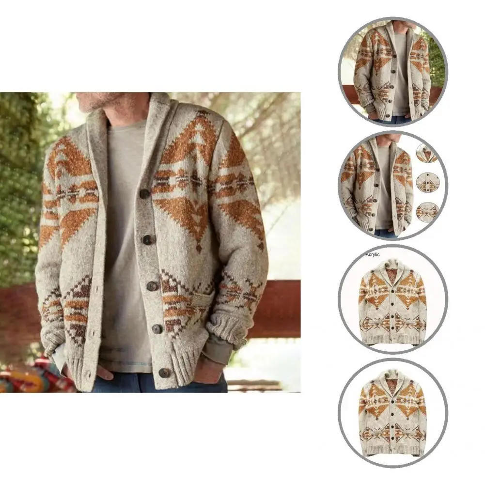 

Теплый модный осенний мужской свитер с принтом, Толстые мужские свитера, универсальные для повседневной жизни