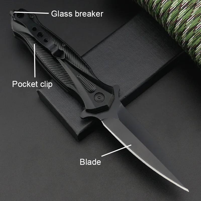 Cuchillo de trabajo plegable multifunción de acero inoxidable, herramienta de supervivencia portátil con llave, al aire libre para acampar, senderismo y Pesca