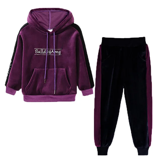 Purple Детская Костюмы осень-зима одежда для маленьких девочек наряд комплект одежды для детей, спортивный костюм для девочки,новогодний костюм детский костюм детская одежда для мальчиков на возраст 3, 4, 6 лет - Цвет: Purple