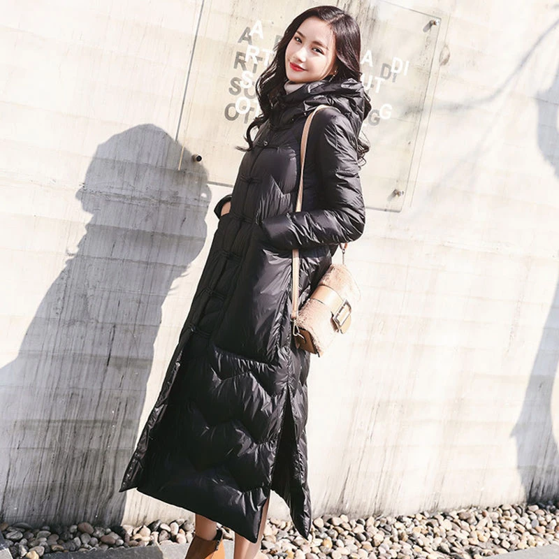 2019 женская зимняя куртка пальто хлопковое длинное теплое Свободное с капюшоном
