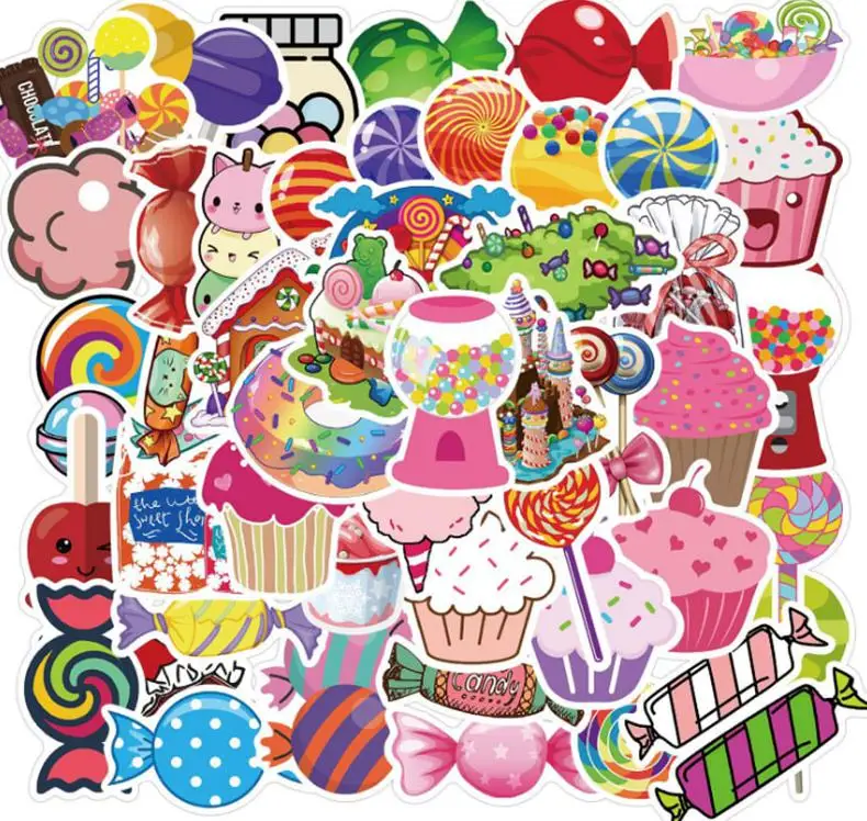 

10/30/50pcs Colorful Candy Graffiti Stickers Pencil Cases Glasses Cups Skateboard Travel Suitcase Phone Laptop Luggage Toys
