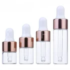 Флаконы для эфирных масел, бутылка из золотого стекла, 1, 2, 3, 5 мл, бутылочка с пипеткой, 5 шт.