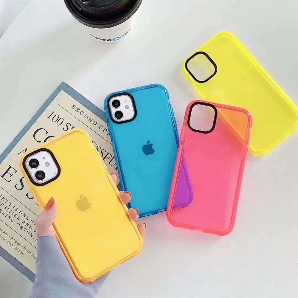 Однотонный чехол для iPhone 11 7 6 6S 8 Plus мягкие чехлы карамельных цветов из ТПУ