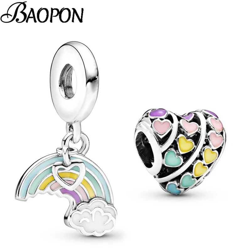 2 шт./лот разноцветные бусины в виде бантика любви подходят для оригинальных