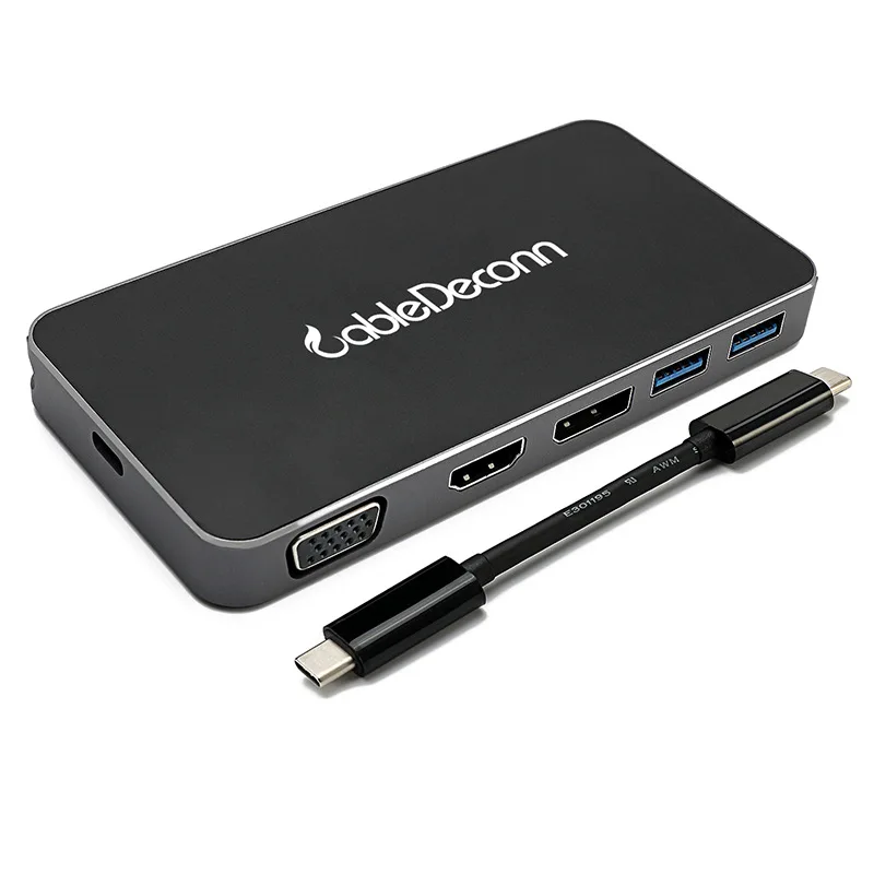 USB-C HUB Expansion dock Typec To VGA/HDMI/DP/USB3.0 HUB Docking Station Notebook Multi-function Converter