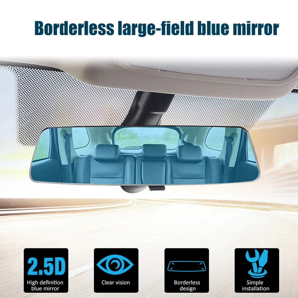 

Car Mirror Interior Rearview Mirrors Universal Auto Rear View Mirror Anti-glare Wide-angle Surface Blue Mirror Auto Accessories