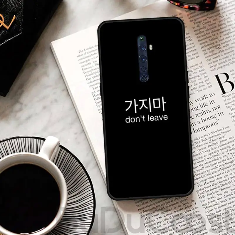 

Korean art text Phone Case For Oppo A5 A9 2020 Reno2 z Renoace 3pro Realme5Pro