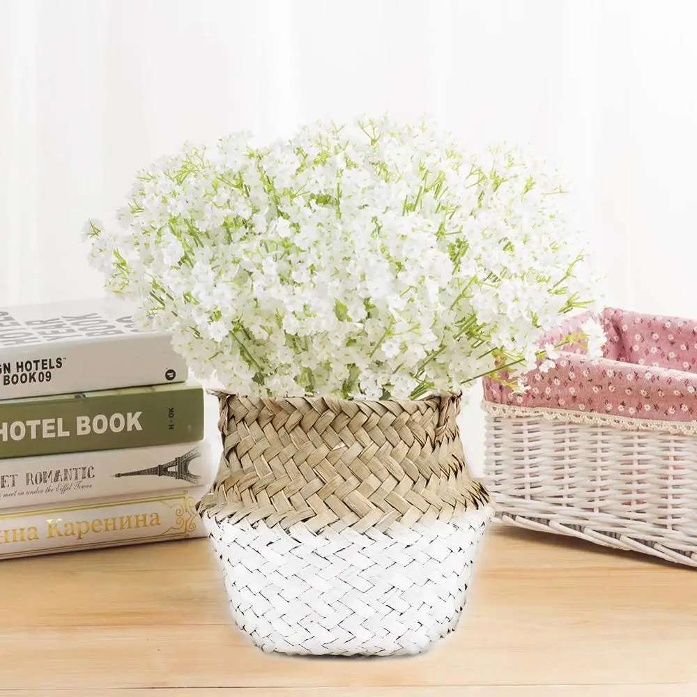 Подвесной ротанговый цветочный горшок корзина складная плетеная из ротанга