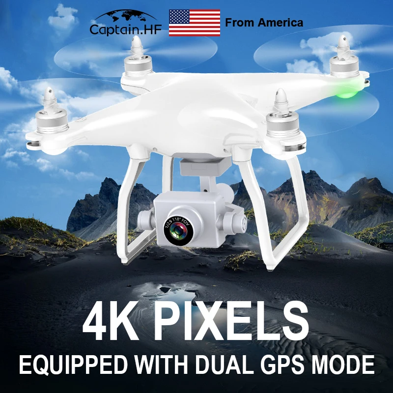US Captain Радиоуправляемый Квадрокоптер БПЛА GPS HD Управление с Телефона Дрон 4K Видеокамерой для Съемки Фото и