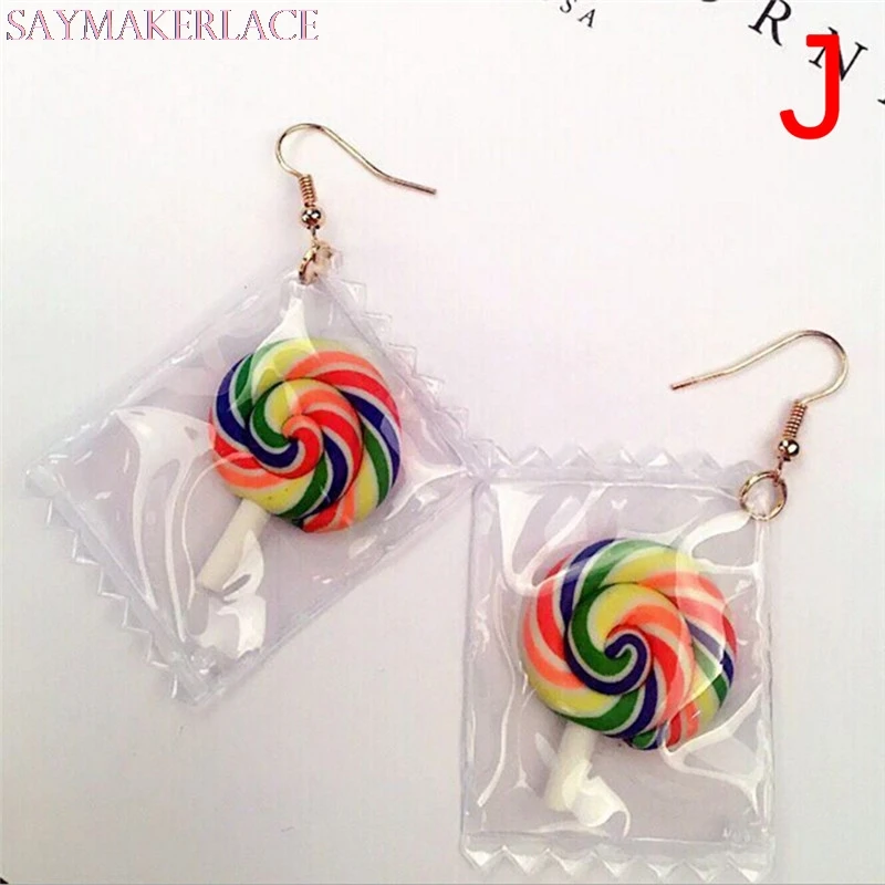 Модные милые кои воды сумка в форме сердца яйцо Liptop фрукты Длинные Висячие серьги