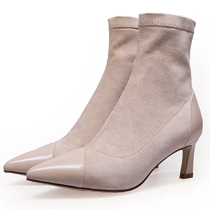 ANMAIRON/классические женские ботинки с острым носком Botas Mujer Invierno Ботильоны Размер 34