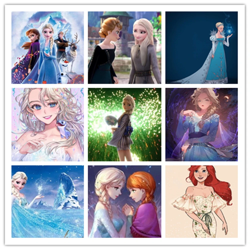 

Disney Cartoon Princess Frozen Elsa Wall Art Canvas Painting Nordic Posters and Prints Wall Pictures for Living Home Decor