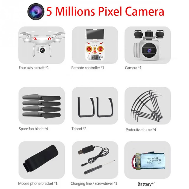 White 500W Camera RC WI-FI с видом от первого лица Квадрокоптер 4K HD Камера Дрон профессиональной воздушной видео 6 Axis Gyro 4 Каналы р/у вертолет Квадрокоптер с высокой фиксацией - Цвет: White 500W Camera