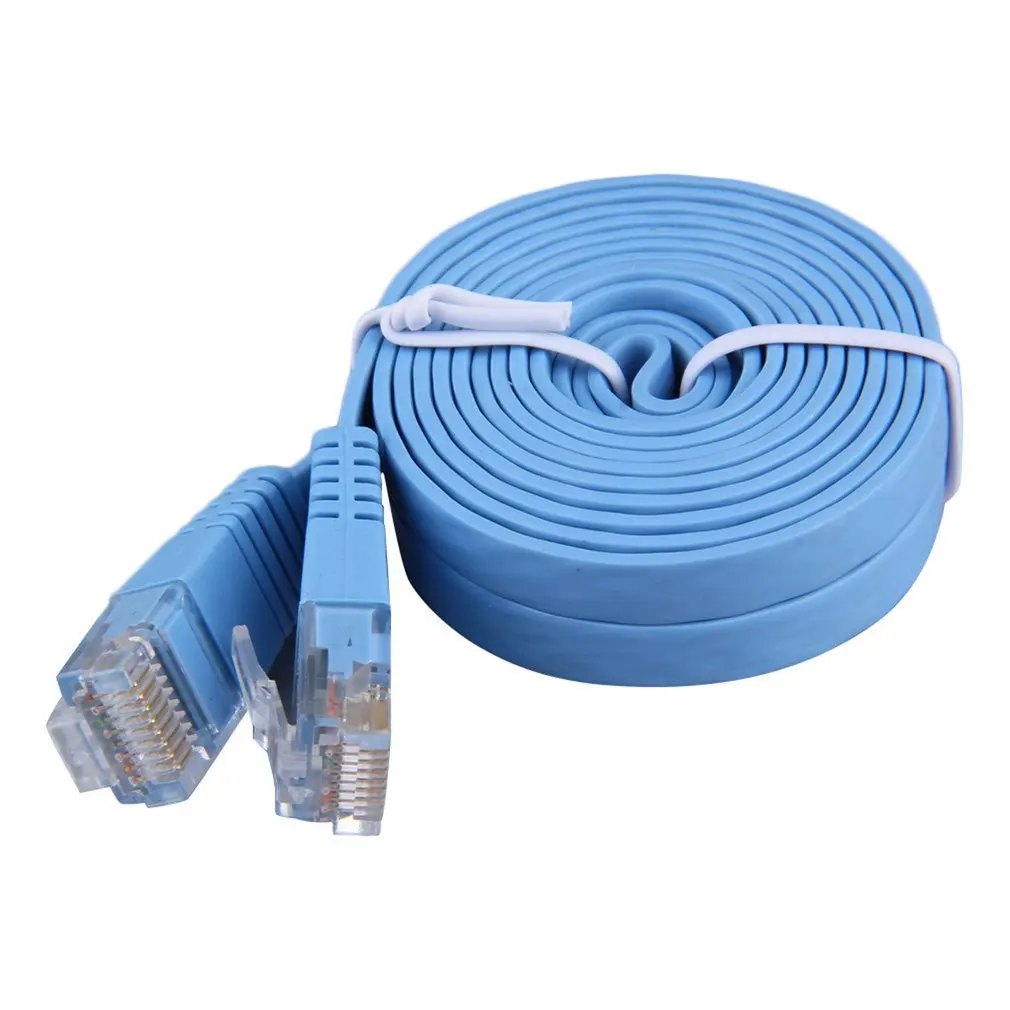 

2 м RJ45 CAT6 8P8C плоский Ethernet Соединительный сетевой Lan-кабель, кабель различной длины, синий компьютерный сетевой шнур LAN интернет